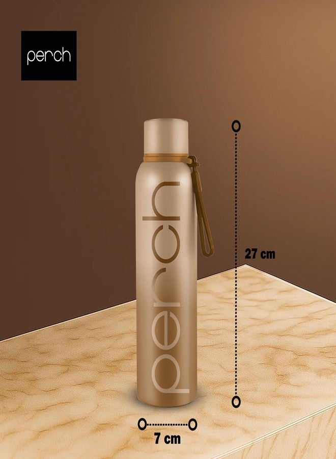 Perch Zion Hot and Cold Steel Water Bottle 720 ml, ISI Certified, Vacuum Insulated | for School, Gym, Office, Home | Leak Proof, BPA-Free | Flask for Kids, Men and Women | Beach Brown - Image 3